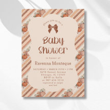 Kleine Kürbis Orange Gestreifter Bogen Baby Shower
