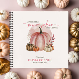 Kleine Kürbis-Rosa Babyparty-Gastgeschenkliste Notizbuch