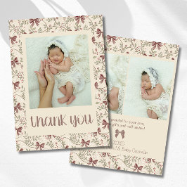 Kleine Kürbis-Salbei-Blätter Baby-Foto-Danke Ankündigung