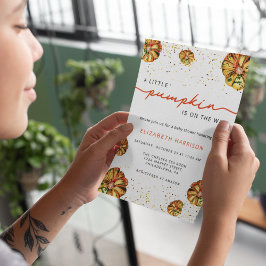 Kleine Kürbis sind auf dem Weg Babydusche Einladung