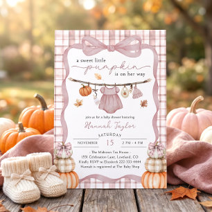 Kleine Kürbis-Wäscheleine Herbst-Mädchen-Baby-Part Einladung
