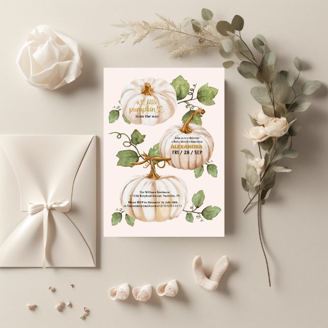 Kleine Kürbis Wasserfarbendusche Einladung (Von Creator hochgeladen)