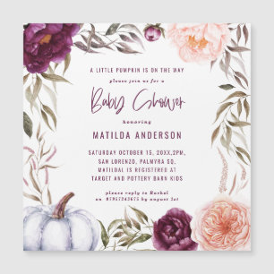 Kleine Kürbis Wasserfarbendusche Magnetkarte