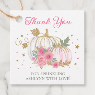 Kleine Kürbis-Zwilling Mädchen Baby Sprinkle Danke Geschenkanhänger