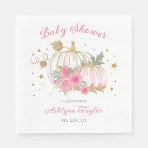 Kleine Kürbis-Zwillinge Mädchen Baby Shower Serviette