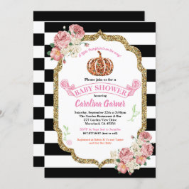 Kleine Kürbisbaby Dusche Einladung pink