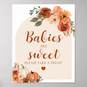 Kleine Kürbisbabys sind eine süße Babydusche Poster
