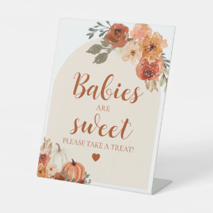 Kleine Kürbisbabys sind eine süße Babydusche Sockelschild