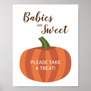 Kleine Kürbisbabys sind süße Herbst-Baby-Party Poster