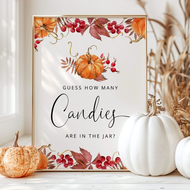 Kleine Kürbisbeere raten Sie, wie viele Bonbons Poster (Von Creator hochgeladen)