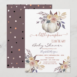 Kleine Kürbisblumen, Getupfte Babyparty Einladung