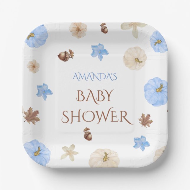 kleine Kürbisbrunnendusche Pappteller (Vorderseite)