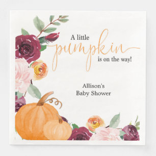 Kleine Kürbisfall Blumendusche Serviette