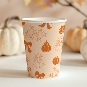 Kleine Kürbishandgezogene orange Babydusche Pappbecher