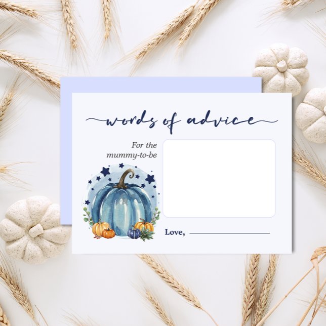 Kleine Kürbiskinderdusche Worte der Advice Mommy Begleitkarte (Von Creator hochgeladen)