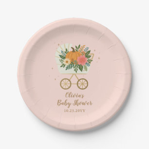 Kleine Kürbismädchen-Baby-Party Pappteller