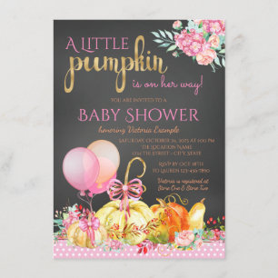 Kleine Kürbismädchen Tafel Herbst-Baby-Party Einladung