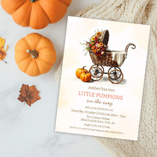 Kleine Kürbisse Babywagen Baby Shower Einladung