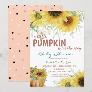 Kleine Kürbissonnenblumen,Punkte Babyparty Einladung