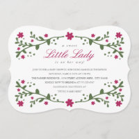 Kleine Lady Baby Dusche Einladung / Pflaume