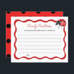 Kleine Ladybug Baby Duwer Family Traditionskarte<br><div class="desc">Kleine Ladybug Baby Dusche Familienwagentuuren Traditionskarten | Baby Showspiele</div>