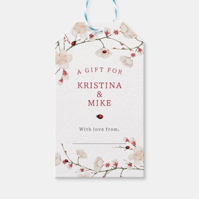 Kleine Ladybug Babydusche Geschenkanhänger (Vorderseite)