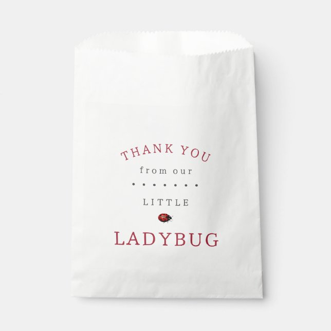 Kleine Ladybug Babydusche Geschenktütchen (Vorderseite)