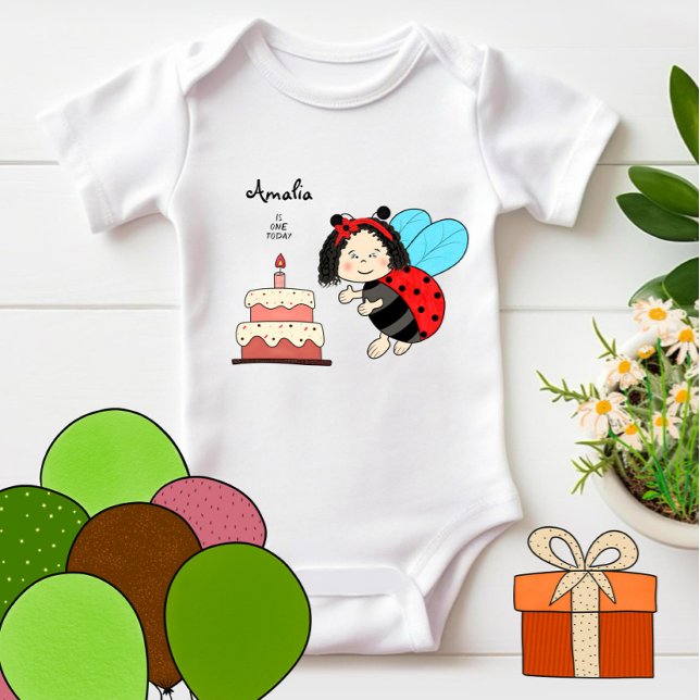 Kleine Ladybug mit Kuchen Baby Strampler (Von Creator hochgeladen)