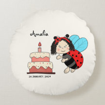 Kleine Ladybug mit Kuchen