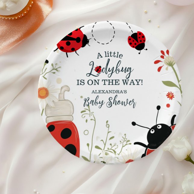 Kleine Ladybug Spring Baby Dusche Pappteller (Von Creator hochgeladen)
