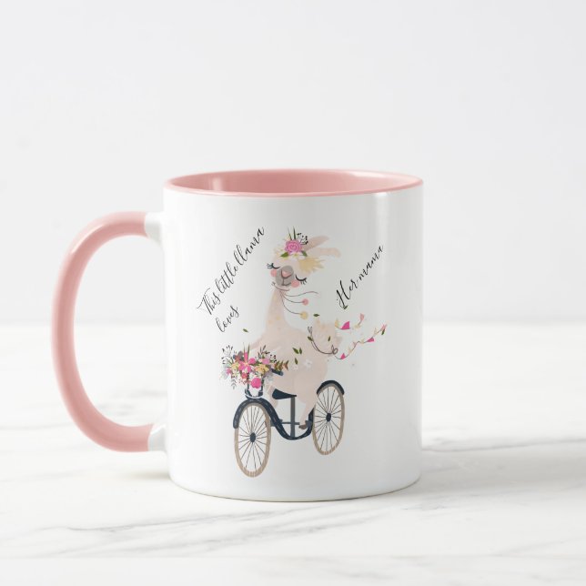 Kleine Lama-Lieben Mama, personalisierte Mug, Tass Tasse (Links)