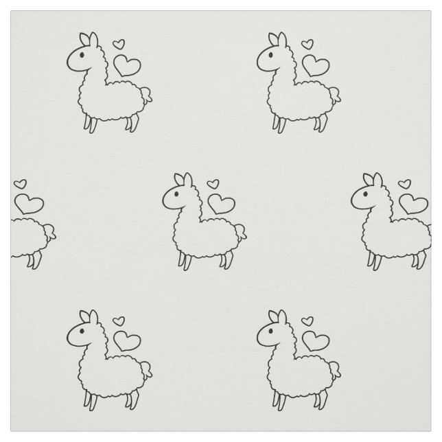Kleine Lama-Silhouette Stoff (Muster)