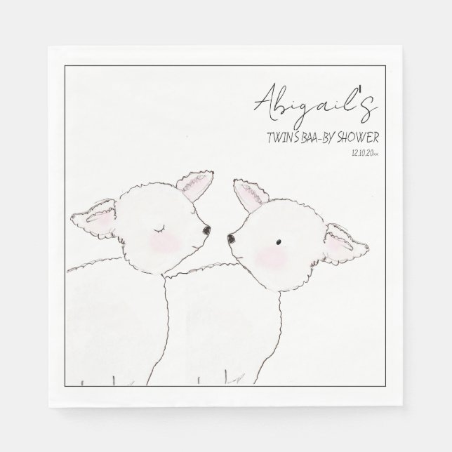 Kleine Lamb Twins Baby Dusche Serviette (Vorderseite)