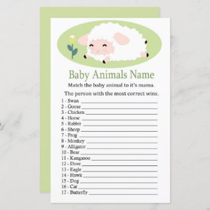 Kleine Lamm Baby Animals Name Game