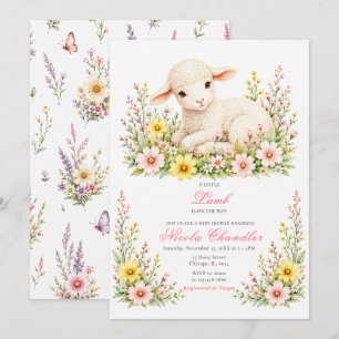 Kleine Lamm-Baby-Party Einladung