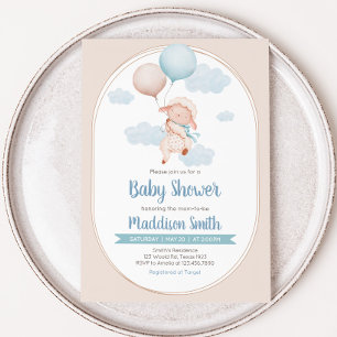 Kleine Lamm-Baby-Party Einladung