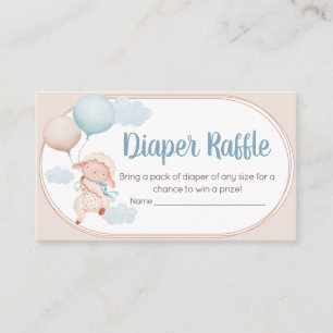 Kleine Lamm-Baby-Party-Windel-Raffle Begleitkarte