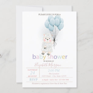 Kleine Lamm-Schaf-Balloons-Baby-Party Einladung