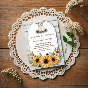 Kleine Lamm-Sonnenblume Rustikale Babyparty Postkarte