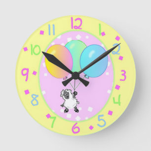 Kleine Lamm-Wanduhr Runde Wanduhr