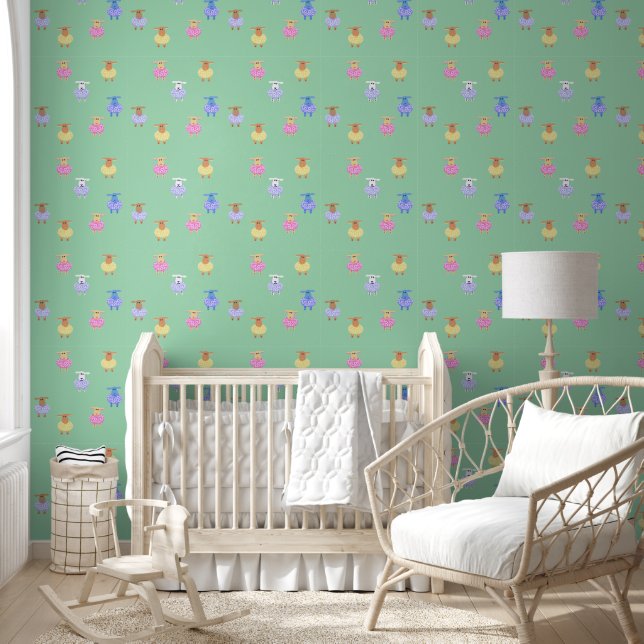 kleine Lämmer Kinderzimmer Tapete Wand (Kinder)