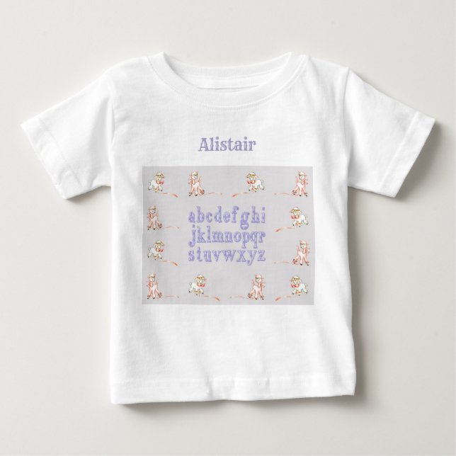 Kleine Lämmer lernen das Alphabet Baby T - Shirt (Vorderseite)