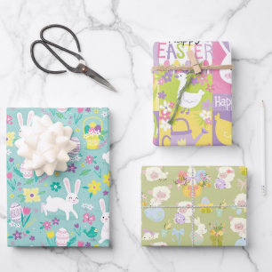 Kleine Lämmer und Kaninchen Geschenkpapier Set