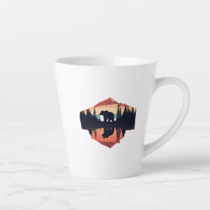 Kleine Latte Tasse - Serene Mountain Scene, 12 oz
