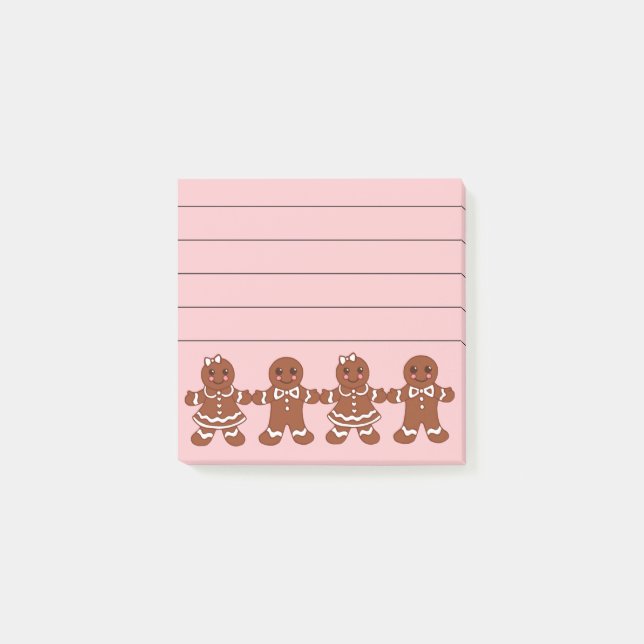 Kleine Lebkuchen Mädchen Jungen Post It Notizen (Vorderseite)