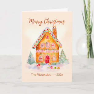 Kleine Lebkuchenhäuschen-Weihnachtskarte Karte