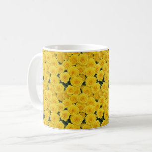 Kleine leuchtend gelbe Rosen Kaffeetasse