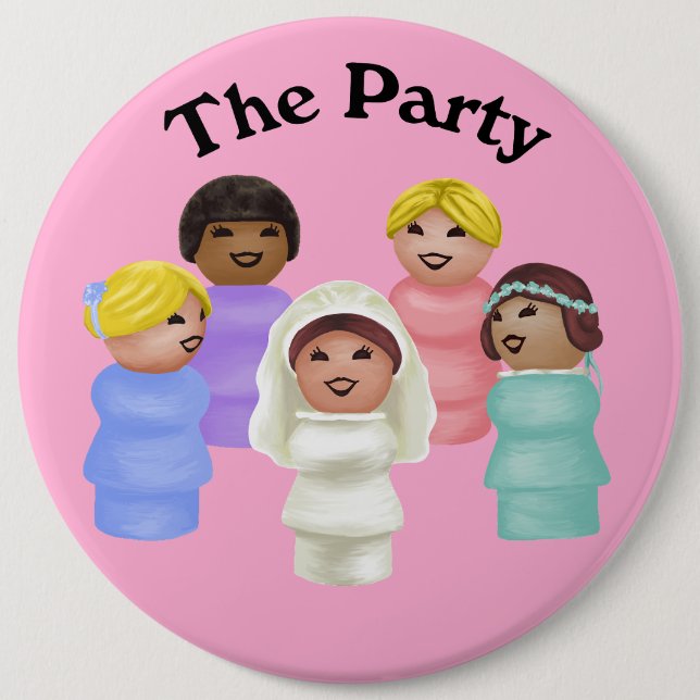 Kleine Leute - Frau der Party Button (Vorderseite)