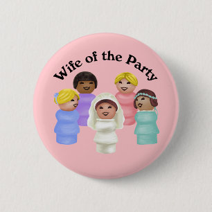 Kleine Leute - Frau der Party Button