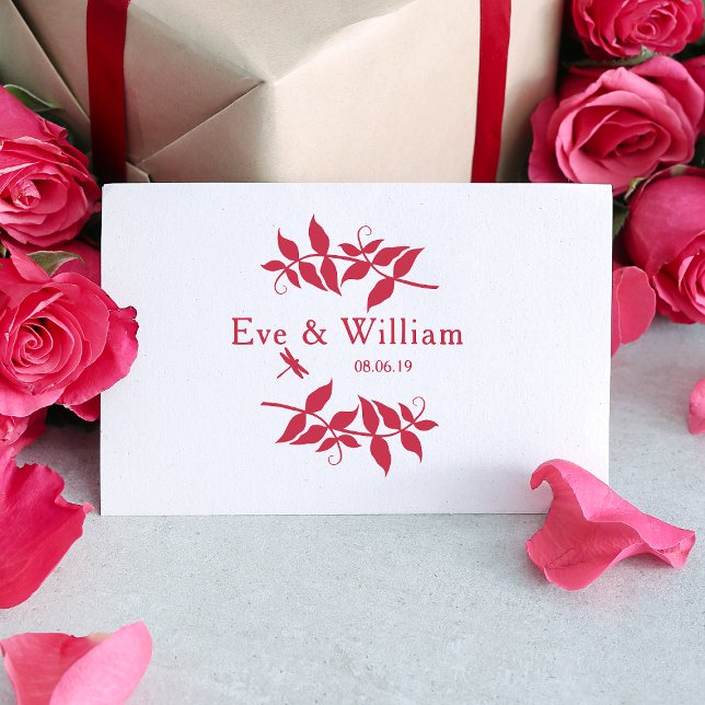 Kleine Libelle mit Zweigen und Blätter Gummistempel (Von Creator hochgeladen)